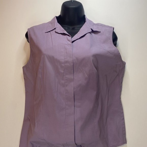 GAP Women’s Purple Sleeveless Button Up Stretch Shirt Size Medium - Picture 1 of 9